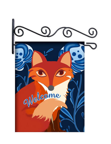Lil Red Fox Dutch Blue Custom Personalized Yard Flag - 13.5 by 18.5 inches - your name and or initial or Welcome Message