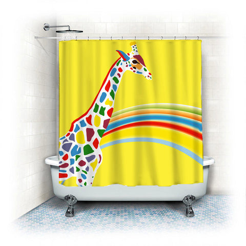 Bright and Sunny Yellow with Rainbow Colors - Zebra or Girafe