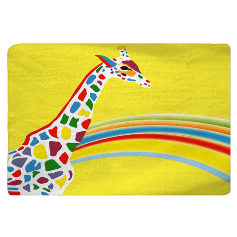 Rainbow Giraffe Custom Bath Mat - 30x20 or 48x36 inches - Designed to match our same shower curtain design - Can Personalize