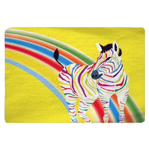 Rainbow Zebra Custom Bath Mat - 30x20 or 48x36 inches - Designed to match our same shower curtain design - Can Personalize
