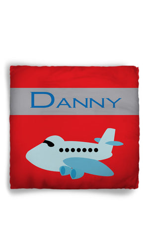 Personalized Throw Pillow Plane Theme  - Custom with your Name or Initials - two sizes available