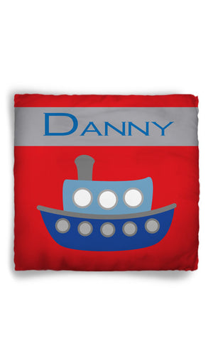 Personalized Throw Pillow Boat Theme  - Custom with your Name or Initials - two sizes available