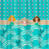 Day At The Paradise-Dots and Waves with Blonde and Brunette Mermaid