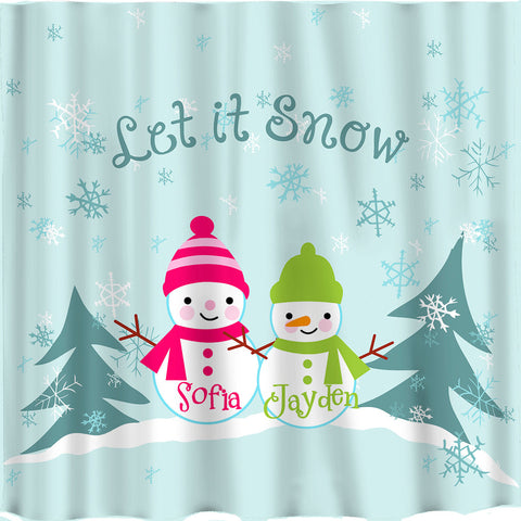 Let it Snow Shower Curtain -Great winter decoration or Great gift