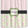 Fancy Stripe and Damask Shower Curtain